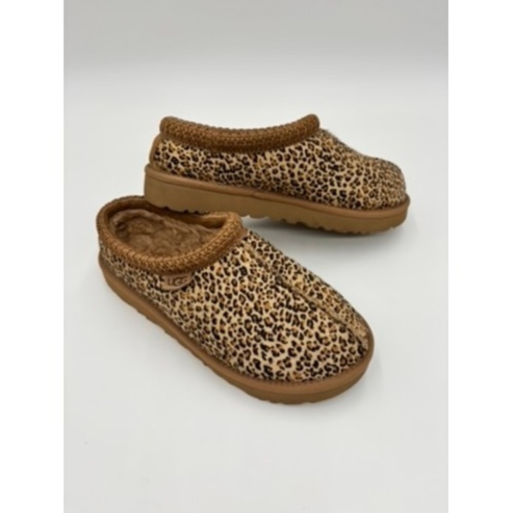 UGG Tasman Leopard Calf Hair Slippers Chestnut Animal Print 1149230 Womens 8 - Picture 4 of 9